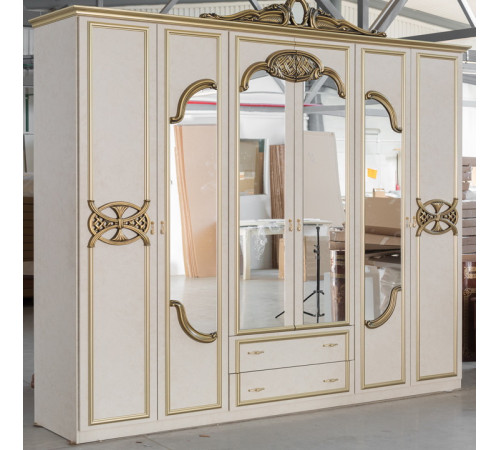 Шестистворчатый шкаф Ольга (беж) Шестистворчатый шкаф Ольга (беж)