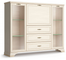 Шкаф низкий 2 стеклодвери "тумба-витрина" Сиена (Бодега Белый) Шкаф низкий 2 стеклодвери "тумба-витрина" Сиена (Бодега Белый)