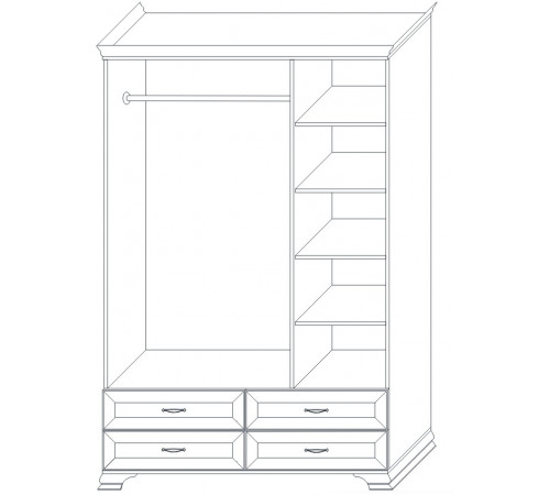 Шкаф Сиена 3-х дверных (Бодега Белый) Шкаф Сиена 3-х дверных (Бодега Белый)