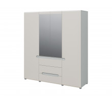 Четырехстворчатый шкаф для одежды и белья с зеркалом в спальню Леонардо МН-026-09-С1