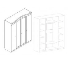 Четырехдверный шкаф для одежды Николь Четырехдверный шкаф для одежды Николь