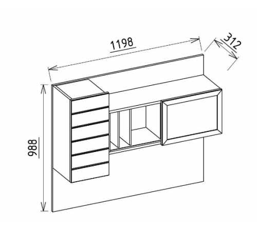 Надставка для письменного стола Мавенна (Mavenna)