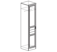 Одностворчатый шкаф для одежды Лира 41 темный Одностворчатый шкаф для одежды Лира 41 темный